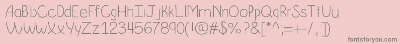 フォントKrumkake – ピンクの背景に灰色の文字