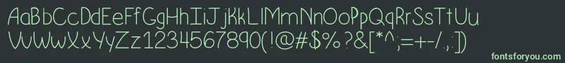 Czcionka Krumkake – zielone czcionki na czarnym tle