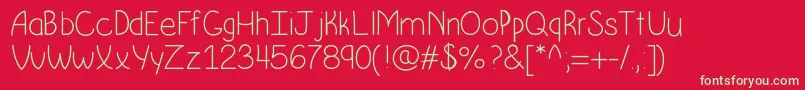 Krumkake Font – Green Fonts on Red Background