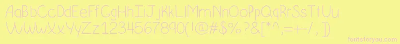 Czcionka Krumkake – różowe czcionki na żółtym tle