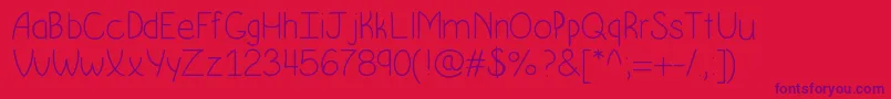Krumkake Font – Purple Fonts on Red Background