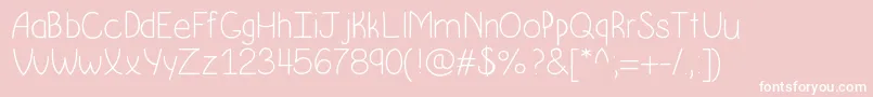 Krumkake-Schriftart – Weiße Schriften auf rosa Hintergrund