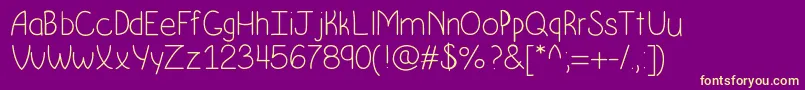 Krumkake-Schriftart – Gelbe Schriften auf violettem Hintergrund