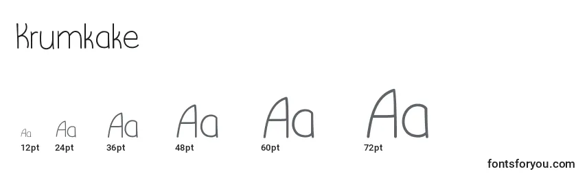 Krumkake Font Sizes