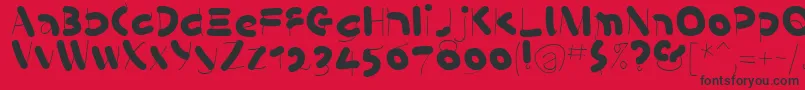 fuente KleinsSausages – Fuentes Negras Sobre Fondo Rojo