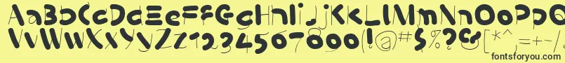 フォントKleinsSausages – 黒い文字の黄色い背景