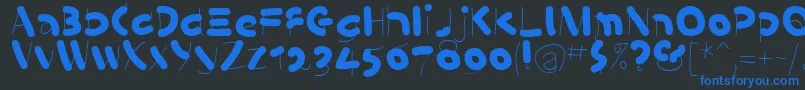 KleinsSausages-Schriftart – Blaue Schriften auf schwarzem Hintergrund