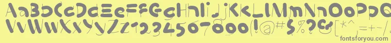 KleinsSausages Font – Gray Fonts on Yellow Background