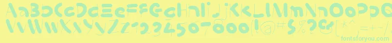 KleinsSausages Font – Green Fonts on Yellow Background