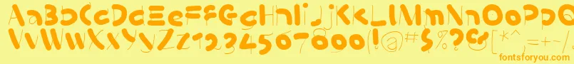 KleinsSausages Font – Orange Fonts on Yellow Background