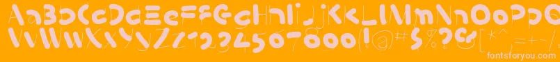 KleinsSausages-Schriftart – Rosa Schriften auf orangefarbenem Hintergrund