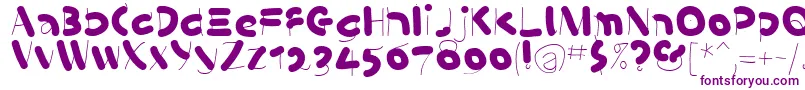 KleinsSausages-Schriftart – Violette Schriften auf weißem Hintergrund