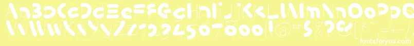 フォントKleinsSausages – 黄色い背景に白い文字