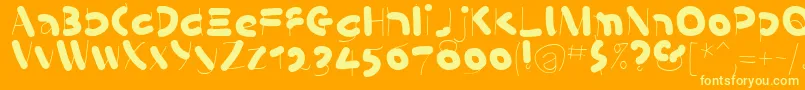フォントKleinsSausages – オレンジの背景に黄色の文字