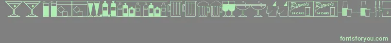 フォントBottomsUpJl – 灰色の背景に緑のフォント
