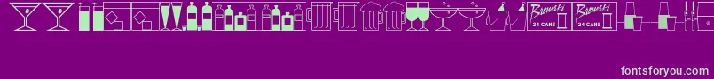 フォントBottomsUpJl – 紫の背景に緑のフォント