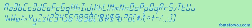 Ledsledcondital Font – Blue Fonts on Green Background