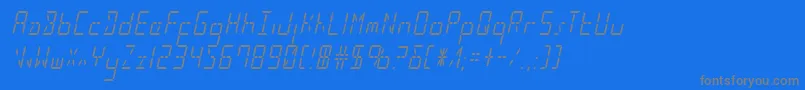 フォントLedsledcondital – 青い背景に灰色の文字