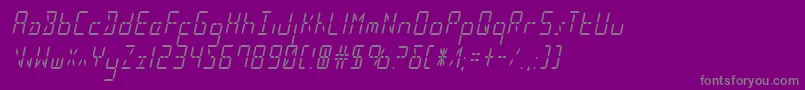 フォントLedsledcondital – 紫の背景に灰色の文字