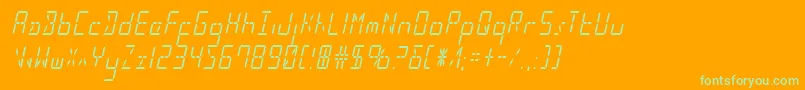 Ledsledcondital Font – Green Fonts on Orange Background