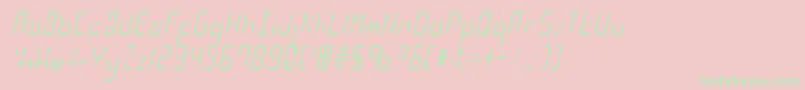 Ledsledcondital Font – Green Fonts on Pink Background