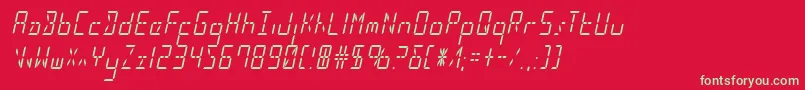 Шрифт Ledsledcondital – зелёные шрифты на красном фоне