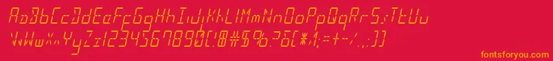 Шрифт Ledsledcondital – оранжевые шрифты на красном фоне
