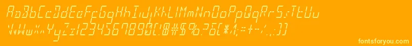 Ledsledcondital Font – Yellow Fonts on Orange Background