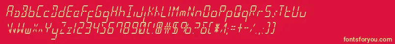 Ledsledcondital Font – Yellow Fonts on Red Background