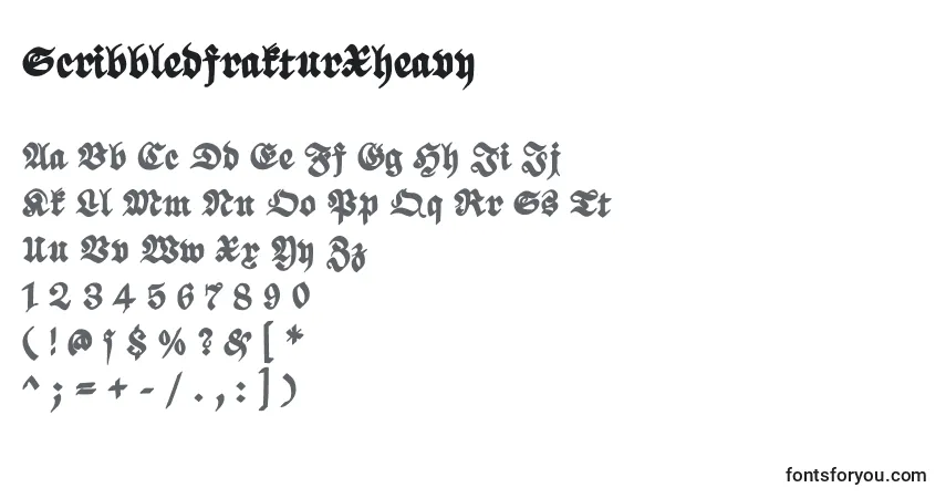 Schriftart ScribbledfrakturXheavy – Alphabet, Zahlen, spezielle Symbole
