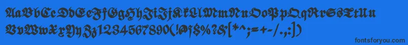 ScribbledfrakturXheavy Font – Black Fonts on Blue Background