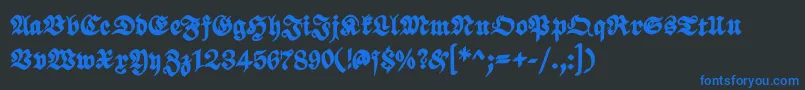 ScribbledfrakturXheavy Font – Blue Fonts on Black Background