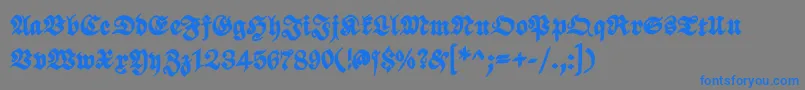 ScribbledfrakturXheavy-Schriftart – Blaue Schriften auf grauem Hintergrund