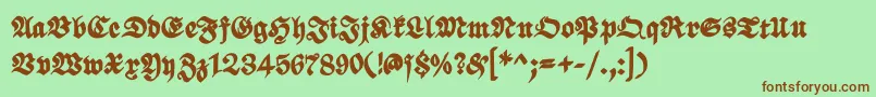 ScribbledfrakturXheavy Font – Brown Fonts on Green Background