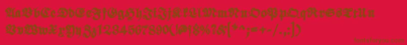 ScribbledfrakturXheavy Font – Brown Fonts on Red Background