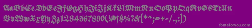 ScribbledfrakturXheavy-Schriftart – Graue Schriften auf violettem Hintergrund