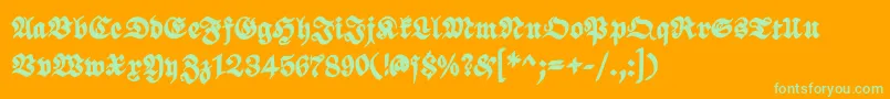 ScribbledfrakturXheavy Font – Green Fonts on Orange Background