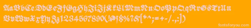 ScribbledfrakturXheavy-Schriftart – Rosa Schriften auf orangefarbenem Hintergrund