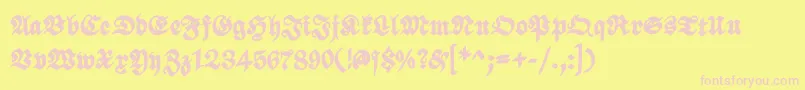フォントScribbledfrakturXheavy – ピンクのフォント、黄色の背景