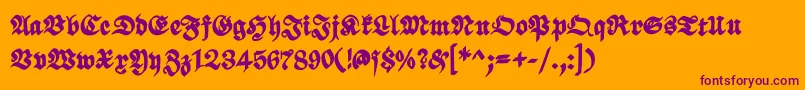 ScribbledfrakturXheavy Font – Purple Fonts on Orange Background