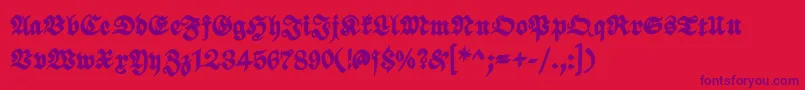 ScribbledfrakturXheavy Font – Purple Fonts on Red Background