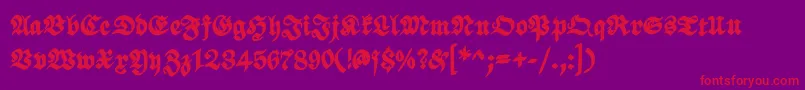 ScribbledfrakturXheavy Font – Red Fonts on Purple Background