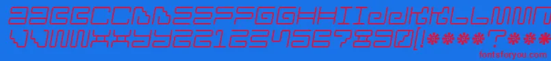 Czcionka Ironlounge2 – czerwone czcionki na niebieskim tle