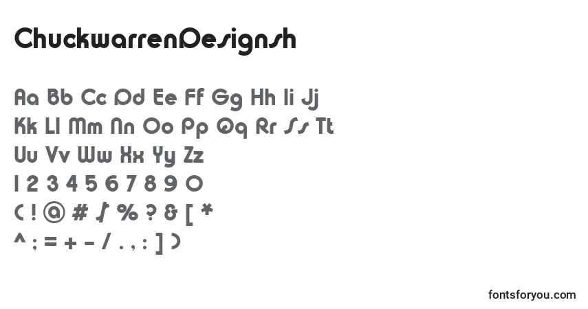 A fonte ChuckwarrenDesignsh – alfabeto, números, caracteres especiais