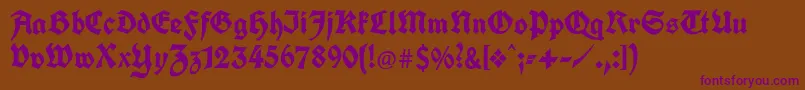 KochFrakturUnz1a Font – Purple Fonts on Brown Background