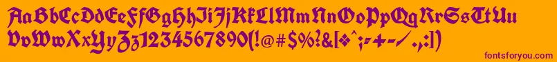 KochFrakturUnz1a Font – Purple Fonts on Orange Background