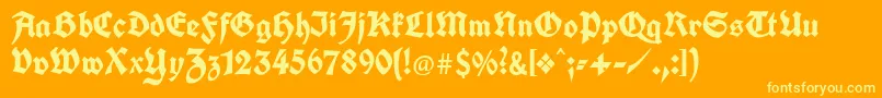 KochFrakturUnz1a Font – Yellow Fonts on Orange Background