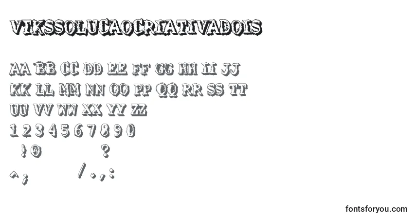 Fuente VtksSolucaoCriativaDois - alfabeto, números, caracteres especiales