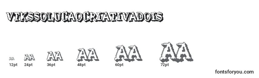 Размеры шрифта VtksSolucaoCriativaDois
