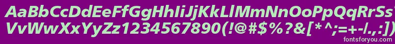 FrutigerltstdBlackitalic Font – Green Fonts on Purple Background